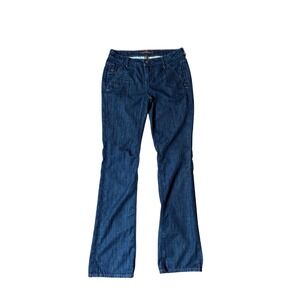 Deener Flare Jeans Women Dark Wash Turkish Denim Utility Retro SIZE 28